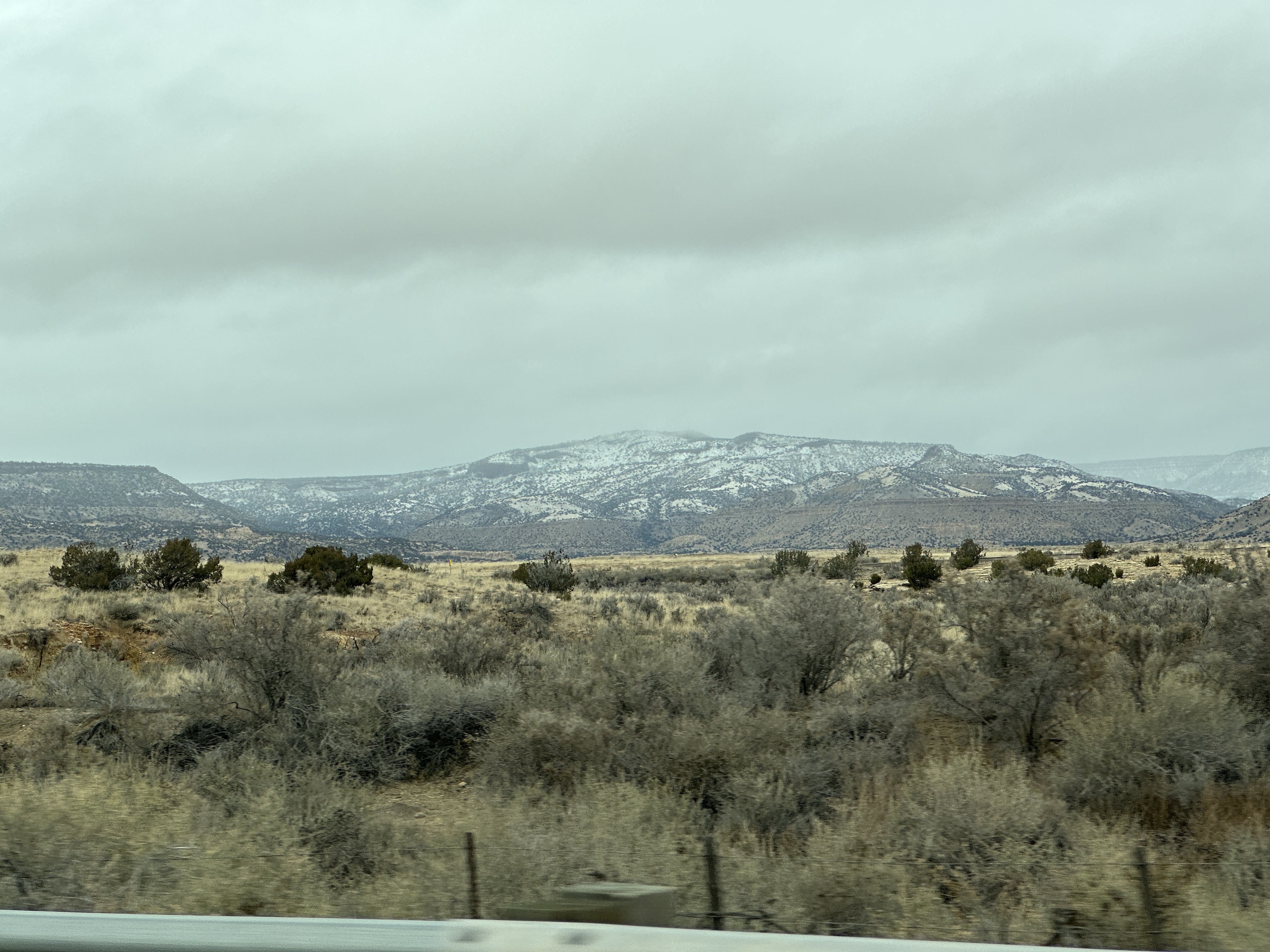 Photo of the Sierras taken on the road near Albuquerque.